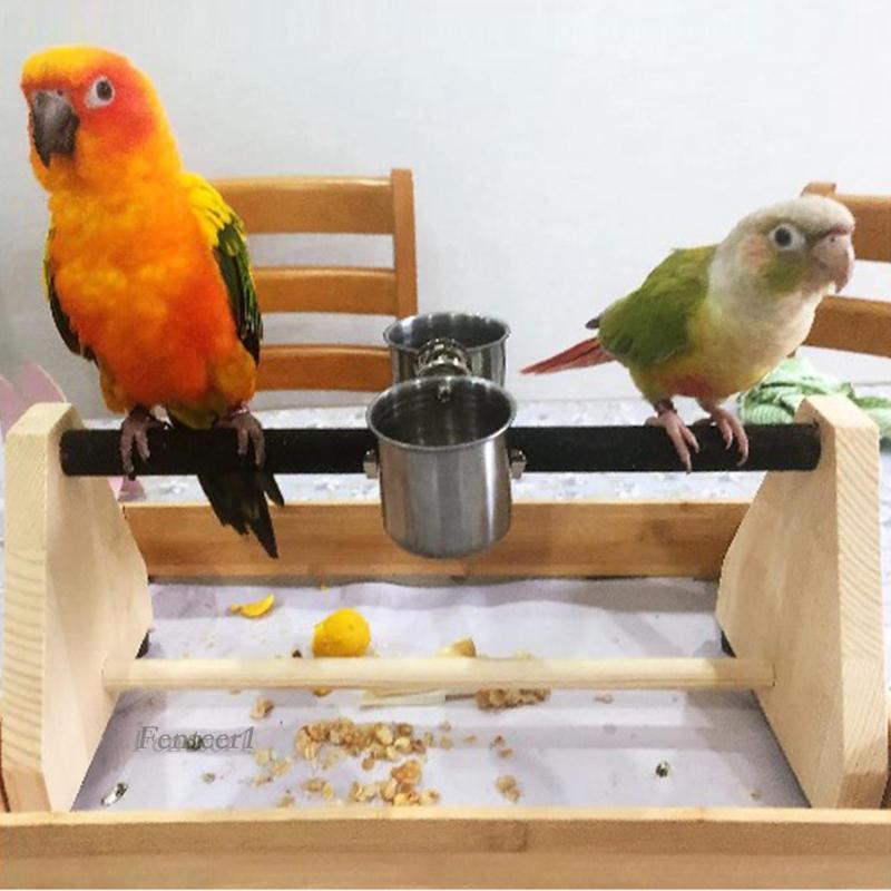 Giá Đỡ Cốc / Thức Ăn Bằng Gỗ Độc Đáo Cho Vẹt Cưng Lorikeetet1 [Fenteer1]