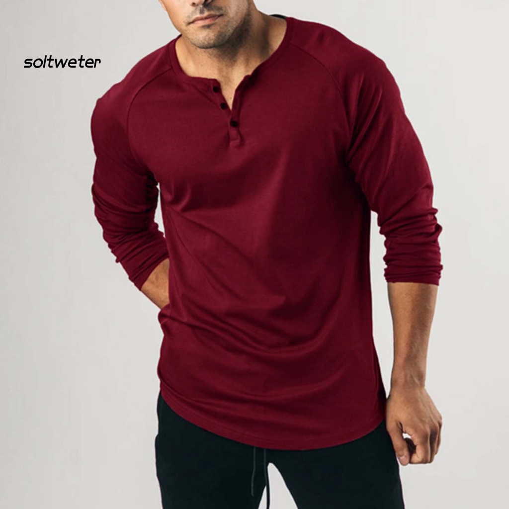 Áo Sơ Mi Tay Dài Dáng Rộng Màu Trơn Cài Khuy Thời Trang Mùa Thu Cho Nam