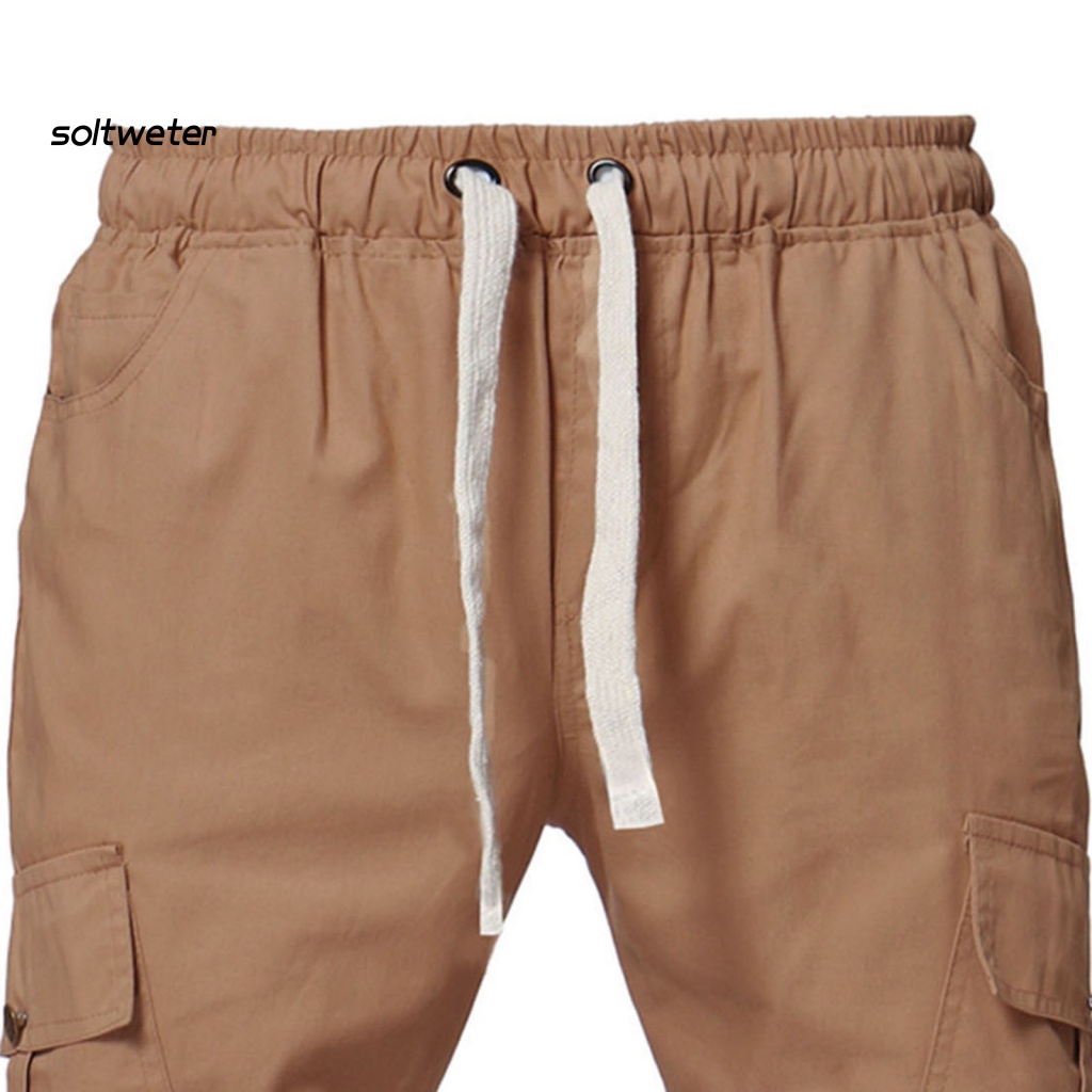 Quần Short Lưng Thun Rút Dây Màu Trơn Màu Sắc Thời Trang Cho Nam