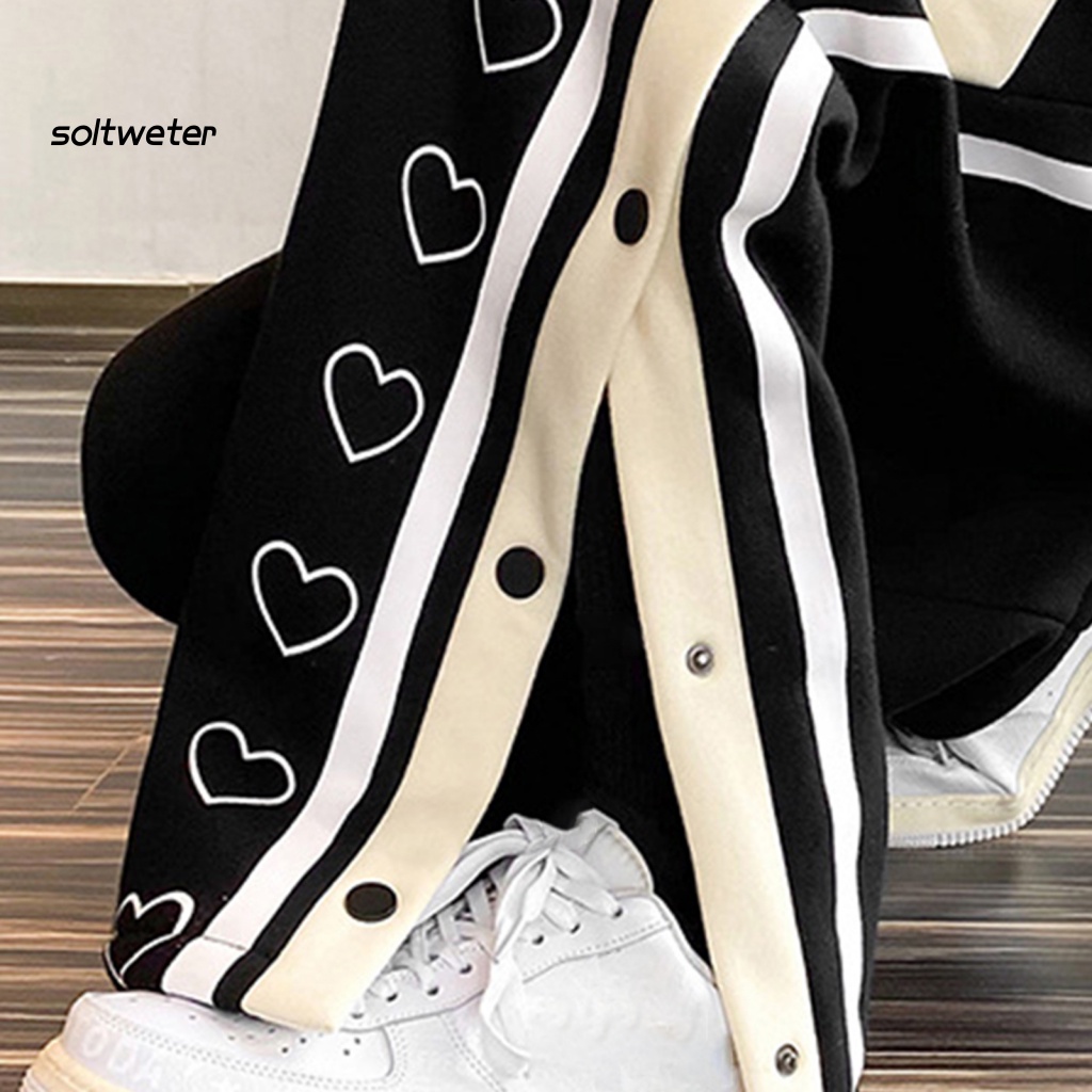 Quần Thể Thao Bóng Rổ Ống Rộng Xẻ Tà Bên Ngực Màu Sắc Tương Phản Thời Trang Xuân Thu