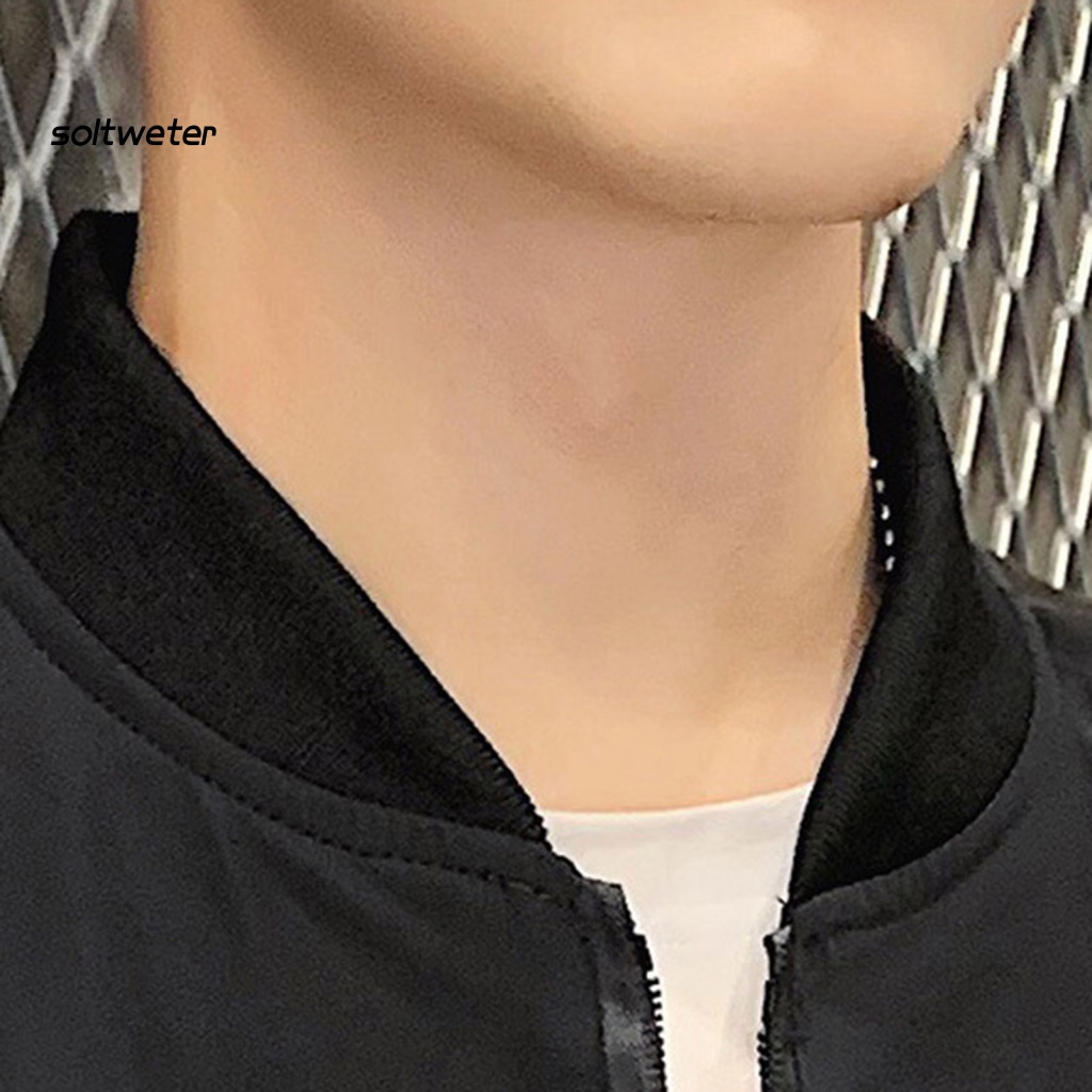 St Áo Khoác Màu Trơn Có Khóa Kéo Họa Tiết Thêu Ba Chiều Cho Nam