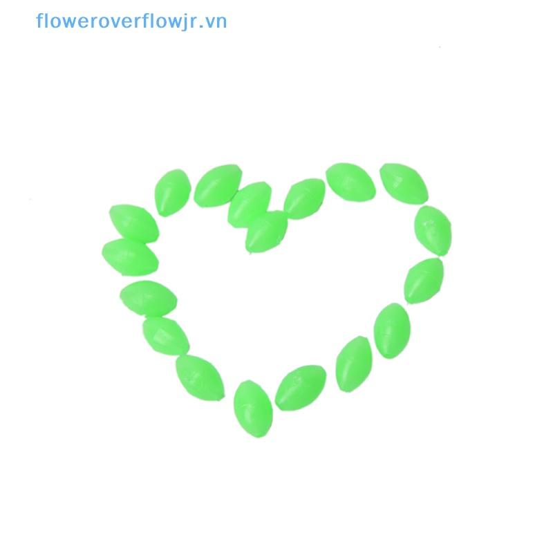 100 Hạt Xỏ Lỗ Hình Oval Mềm Phát Sáng Kích Thước 5mm / 8mm / 10mm Dùng Trong Câu Cá