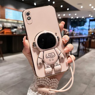 Ốp Chân Đế Dễ Thương Cho Xiaomi MI Redmi 9i 9A 9C 9T 10A Vỏ Phi Hành Gia Chân Đế Chống Sốc Mạ 6D Vỏ Điện Thoại Silicon Mềm