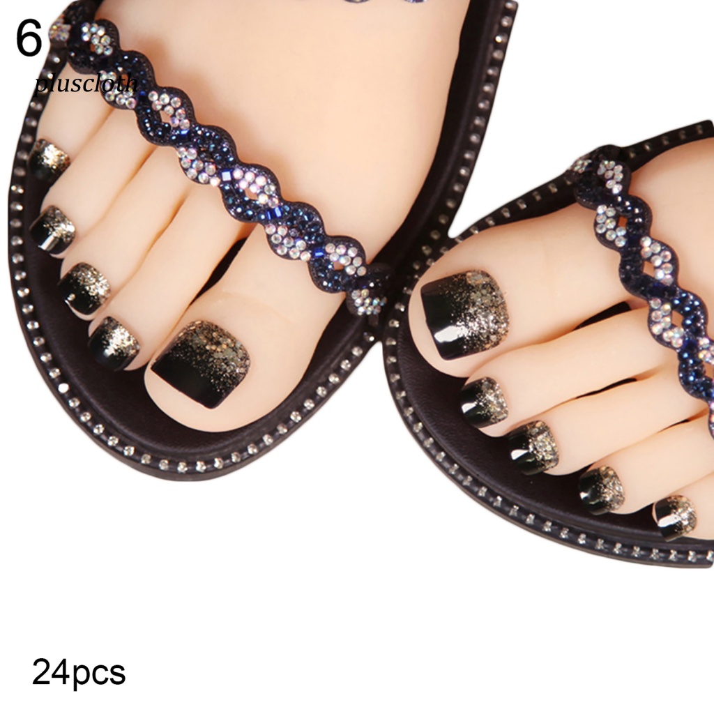 Set 24 Móng Chân Giả Phủ Toàn Diện Thời Trang Cho Nữ