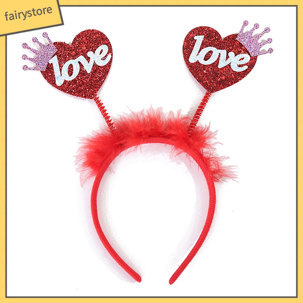 [FRO] Băng Đô Cài Tóc Hình Ăng Ten Trái Tim Đính Kim Sa Vui Nhộn Cho Tiệc Hóa Trang