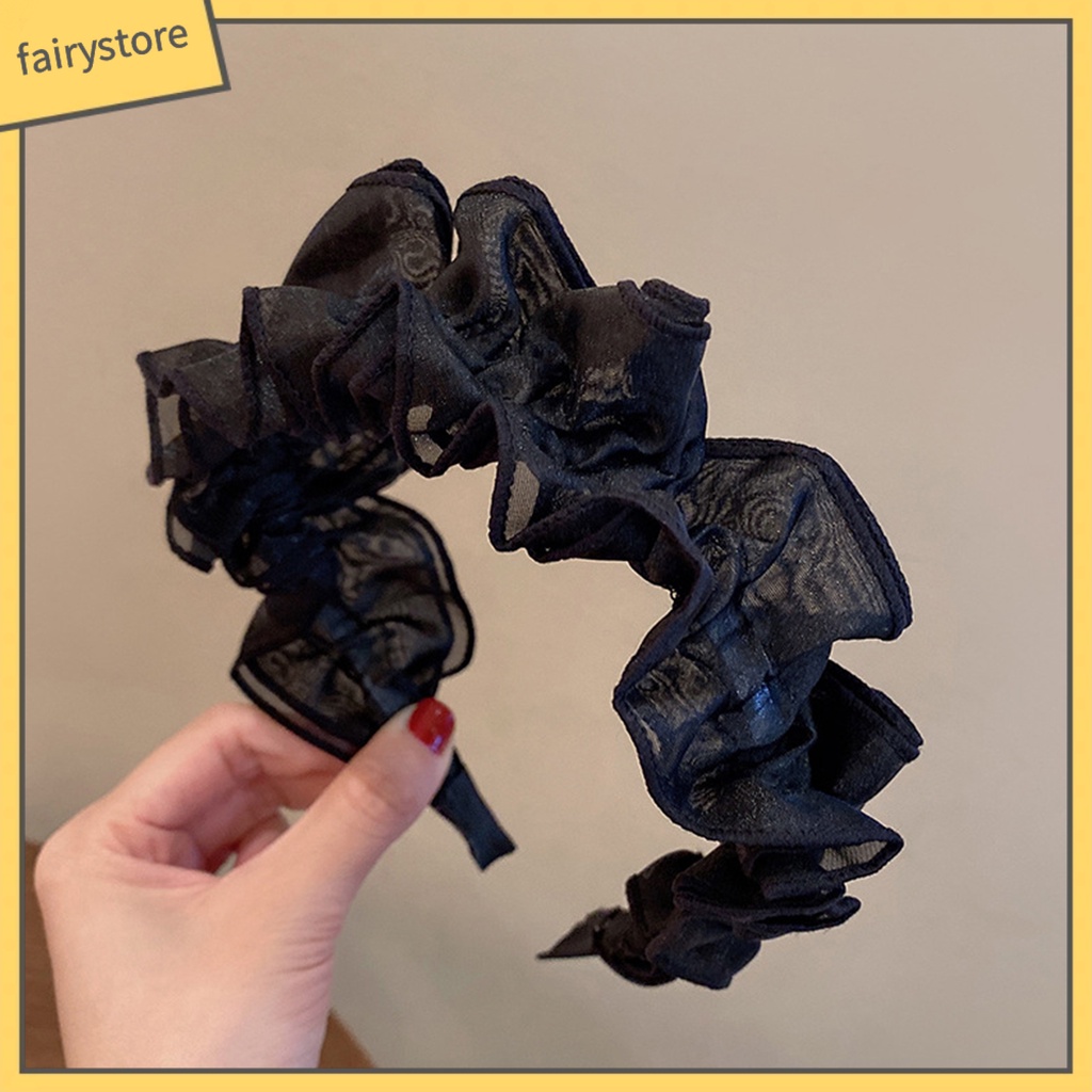 Băng Đô Vải Bản Rộng Viền Mềm Trang Trí Thắt Nơ Xinh Xắn Cho Nữ