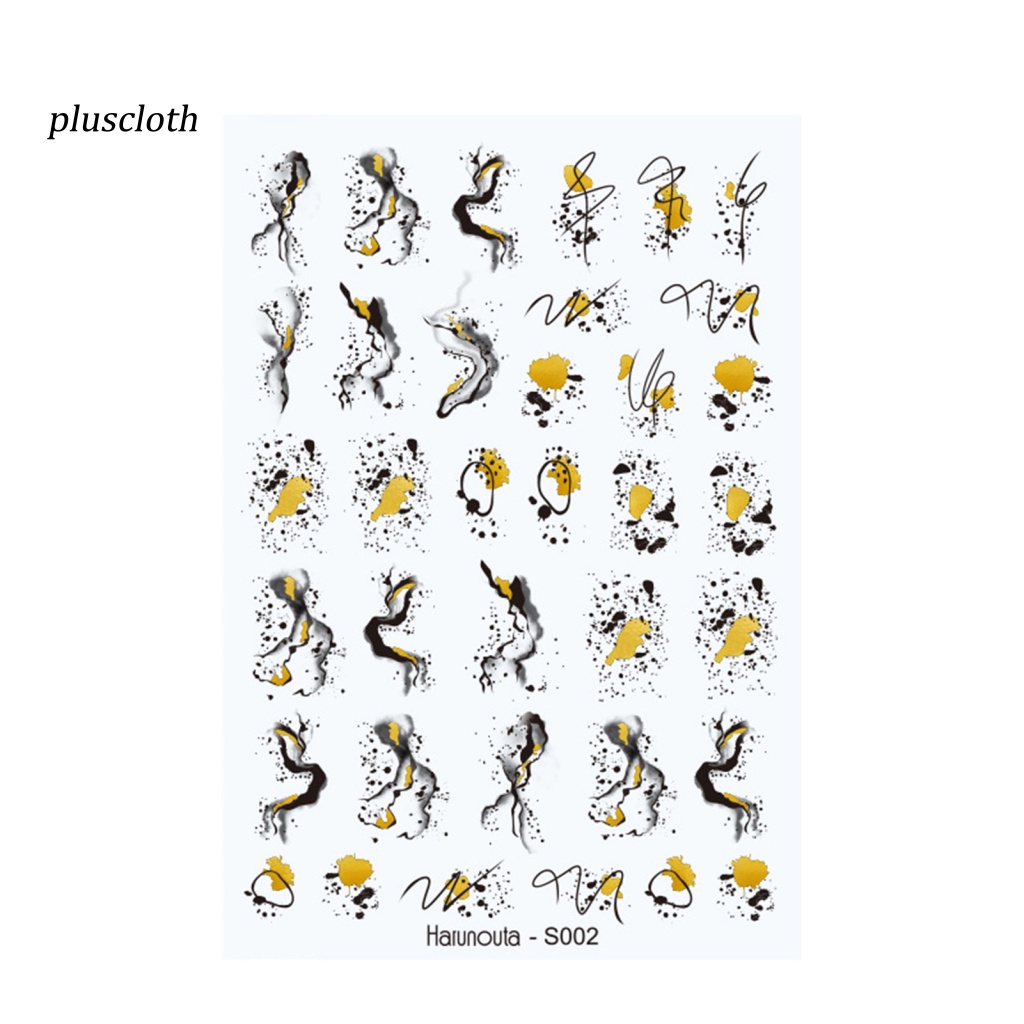 < Plusclothing > Hình Dán Móng Tay Siêu Mỏng Họa Tiết Lá Hoa Nhiệt Đới Màu Trắng Đen Sống Động Cho Nữ