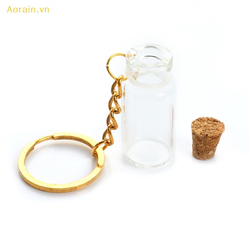 {Aorain} Set 5 Lọ Thủy Tinh Mini Đựng Điều Ước Có Mặt Dây Chuyền