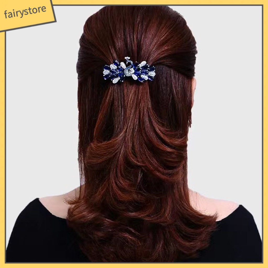 Kẹp Tóc Đính Pha Lê Giả Lấp Lánh Chống Trượt Tiện Dụng