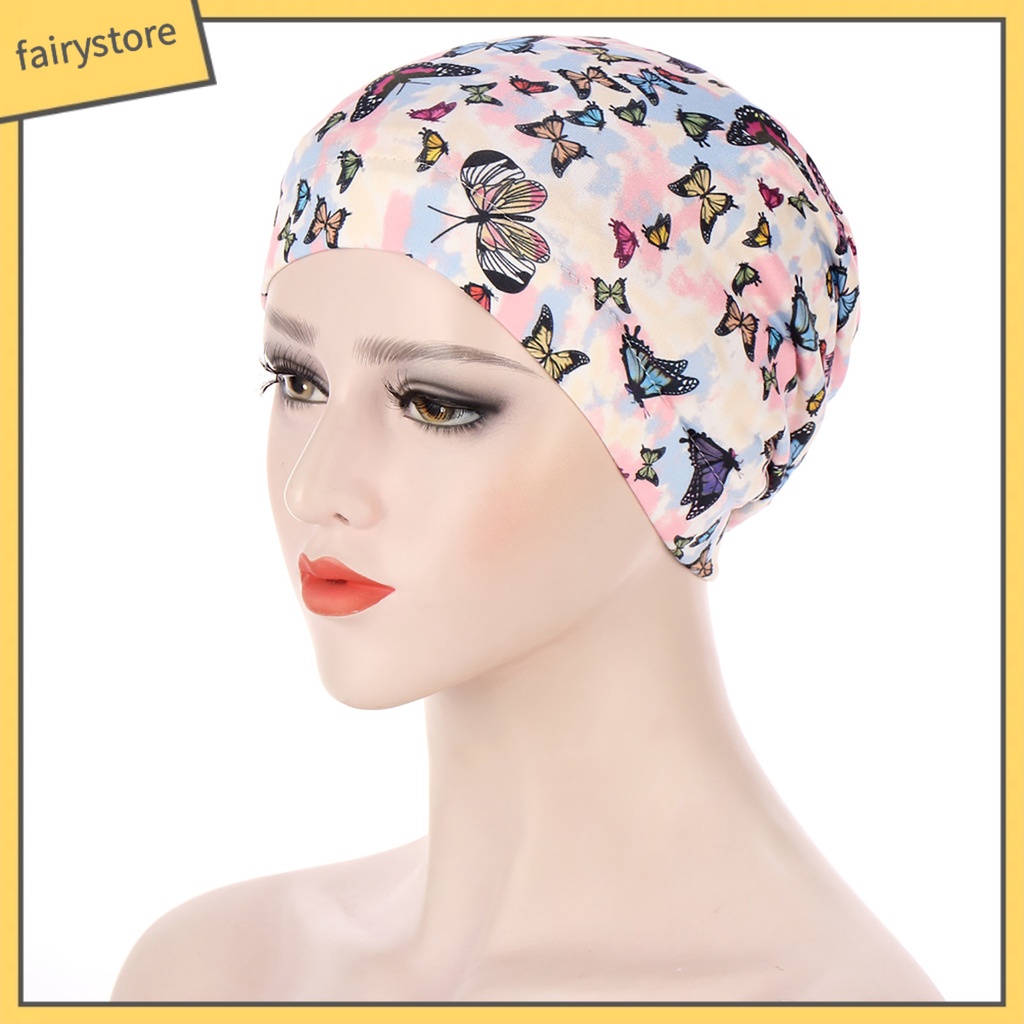 Mũ Trùm Đầu Turban In Họa Tiết Hoa Bướm Thời Trang Cho Nữ