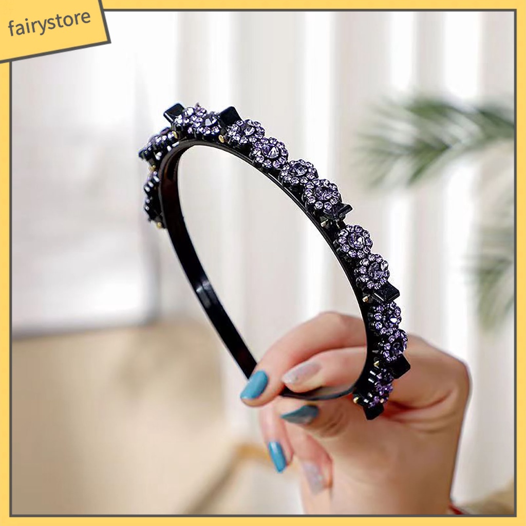 Băng Đô Cài Tóc Đính Đá Lấp Lánh Bằng Acrylic Dễ Thương Cho Nữ
