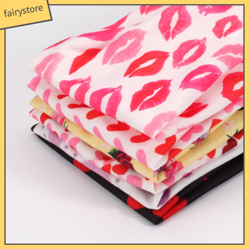 Băng Đô Cài Tóc Co Giãn Tốt In Họa Tiết Trái Tim Xinh Xắn Thời Trang