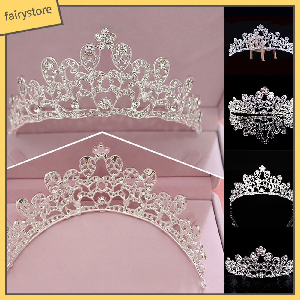 Cài Tóc Hình Vương Miện Đính Đá Lấp Lánh Sang Trọng Cho Cô Dâu