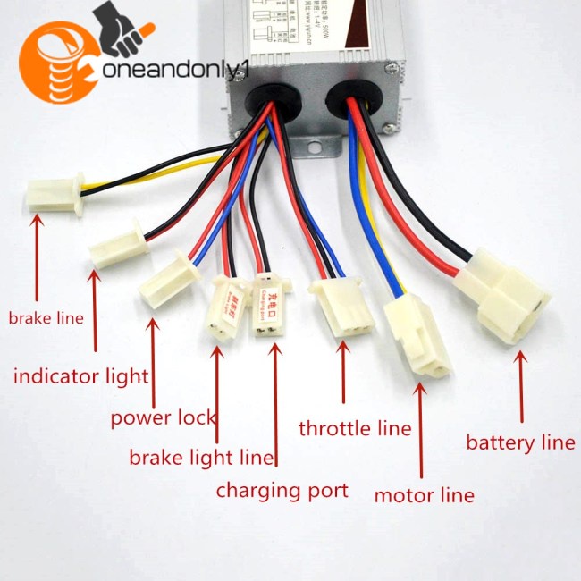 Hộp Điều Khiển Động Cơ Xe Đạp Điện 12V / 24V / 36V / 48V 500 / 800W DC