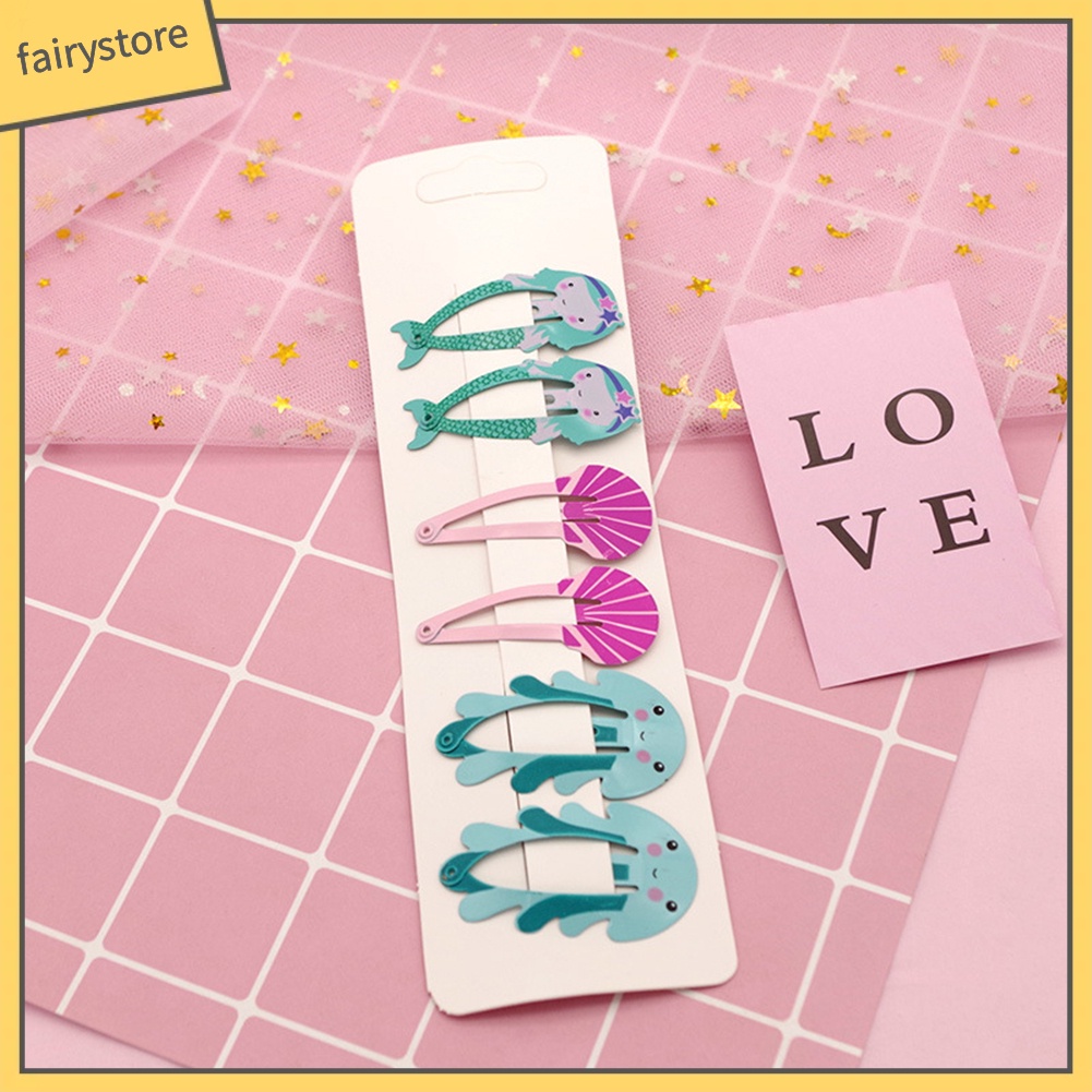 Set 6 Kẹp Tóc Hình Trái Cây Dễ Thương Cho Bé Gái