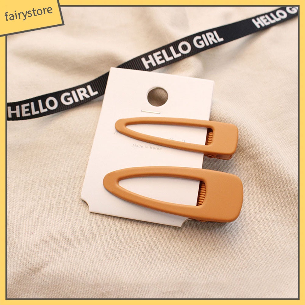 Set 2 Kẹp Tóc Kim Loại Màu Sắc Tinh Khiết Cho Bé Gái