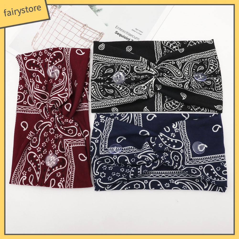 Băng Đô Cài Tóc Unisex Bản Rộng Co Giãn Có Nút Hỗ Trợ Luyện Tập Yoga / Thể Hình