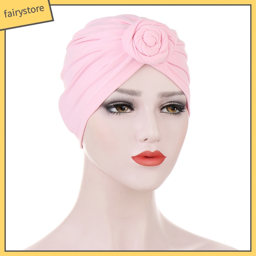 Mũ Trùm Đầu Cotton Màu Trơn Thắt Nút Thời Trang Cho Nữ