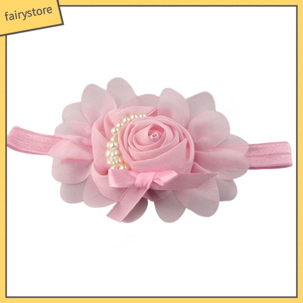 Băng Đô Nơ Đính Ngọc Trai Nhân Tạo Dễ Thương Cho Bé Gái