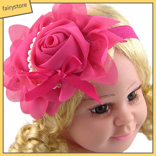 Băng Đô Nơ Đính Ngọc Trai Nhân Tạo Dễ Thương Cho Bé Gái