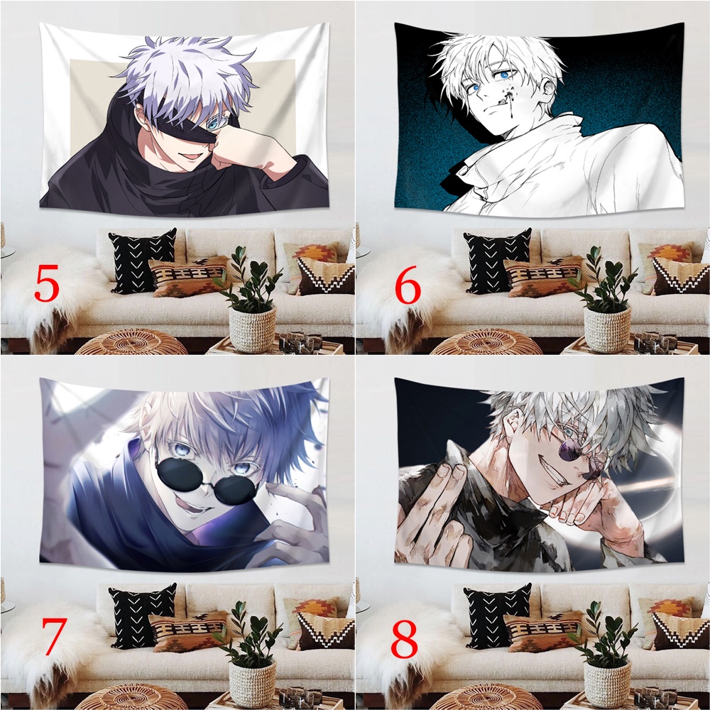 Thảm Polyester Treo Tường Trang Trí Phòng Ngủ In Hình Anime Jujutsu Kaisen