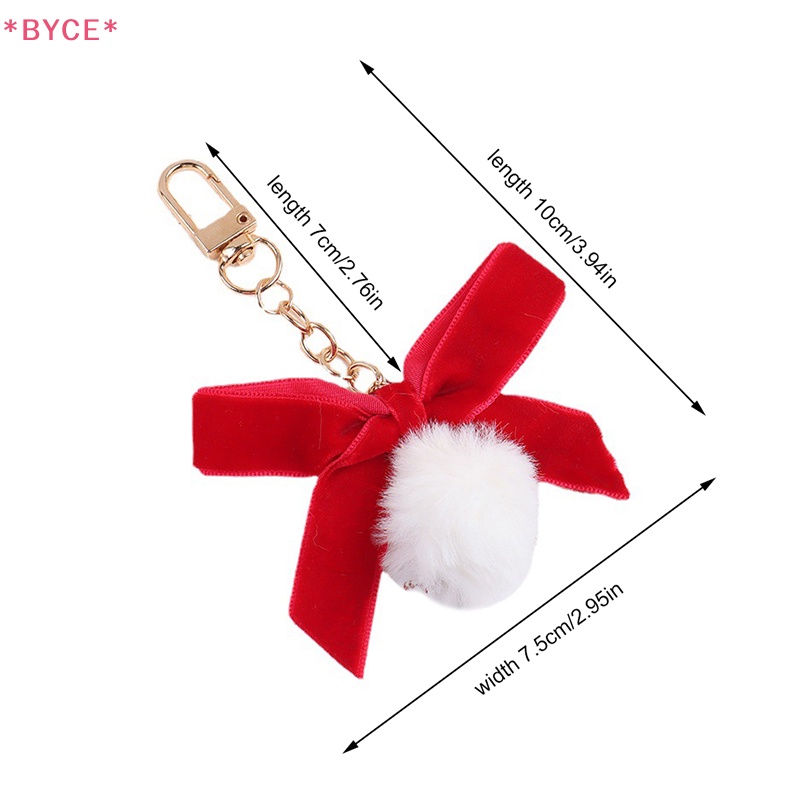 Móc Khóa Gắn Nơ Vải Nhung Đỏ Thanh Lịch Dành Cho Nữ Mới