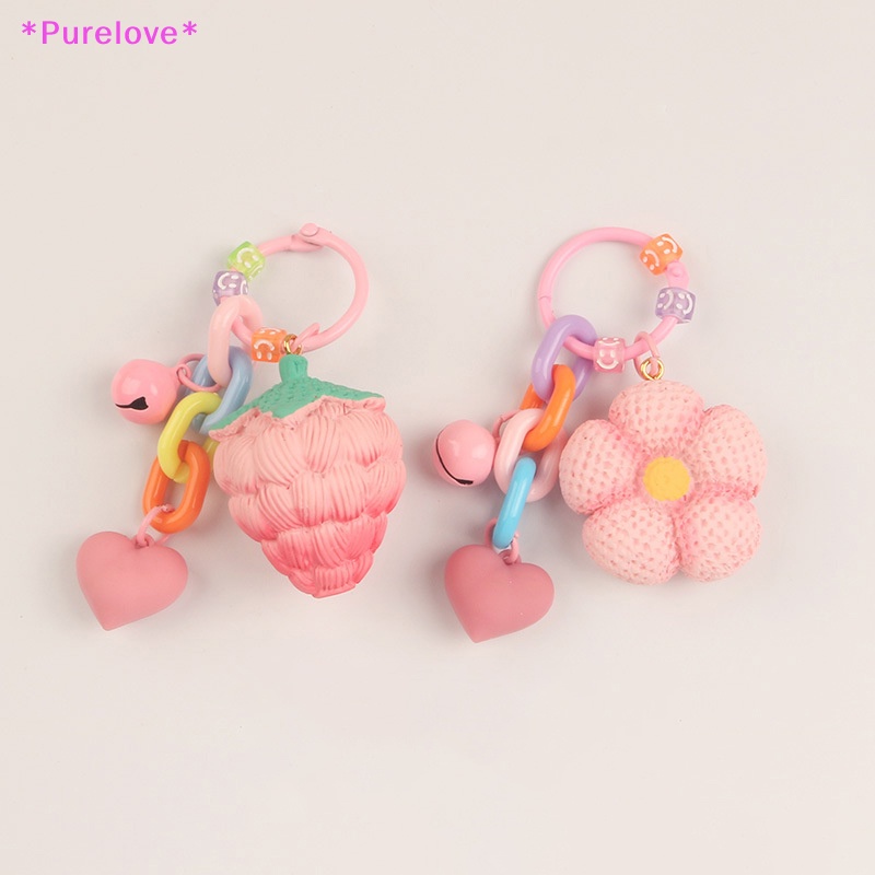 Móc Chìa Khóa Hình Trái Dâu Bằng Nhựa Acrylic Xinh Xắn Mới