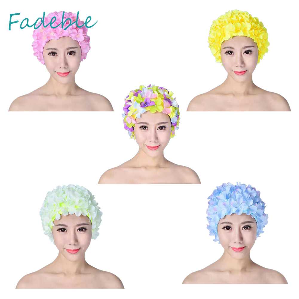 Mũ Bơi In Hoa 3D Thoáng Khí Thoải Mái Cho Nữ