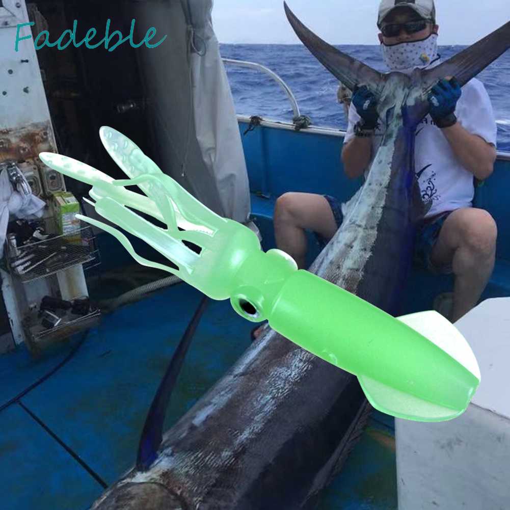 Set 5 Mồi Câu Cá Giả Hình Con Mực Dạ Quang 10cm 8g Mềm Mại