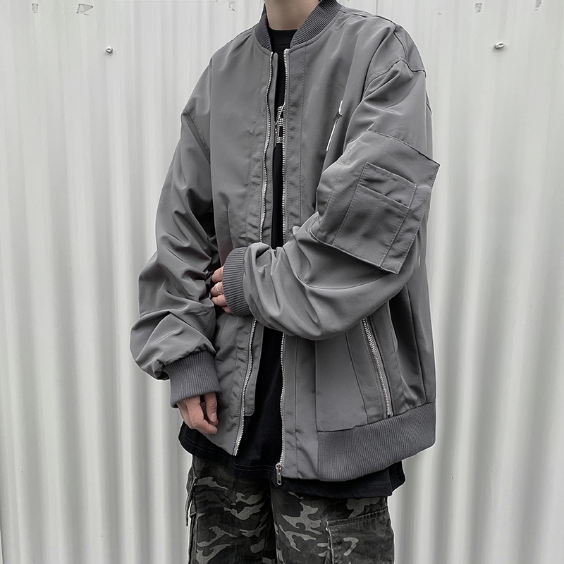 Áo Khoác Bóng Chày Dáng Rộng Phong Cách Harajuku Đường Phố Mỹ Cá Tính Dành Cho Nam