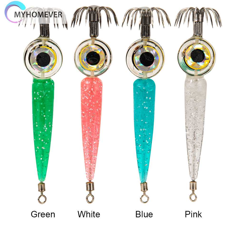 Mồi Giả Nhử Cá Hình Bạch Tuộc Gắn Kèm Đèn LED