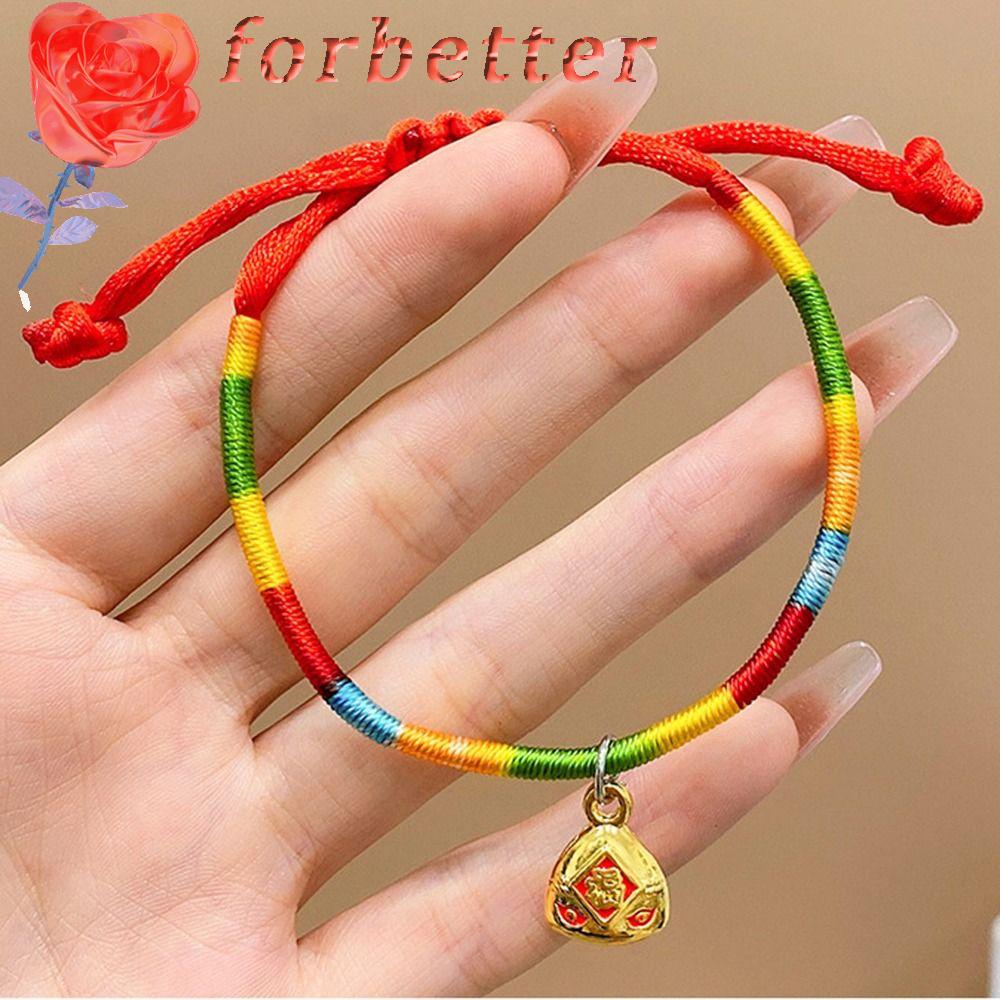 Forbetter Vòng Tay Dây Thừng Nhiều Màu Sắc Hình Rồng Hổ Dễ Thương Làm Quà Tặng Cho Trẻ Em Zongzi Pendent