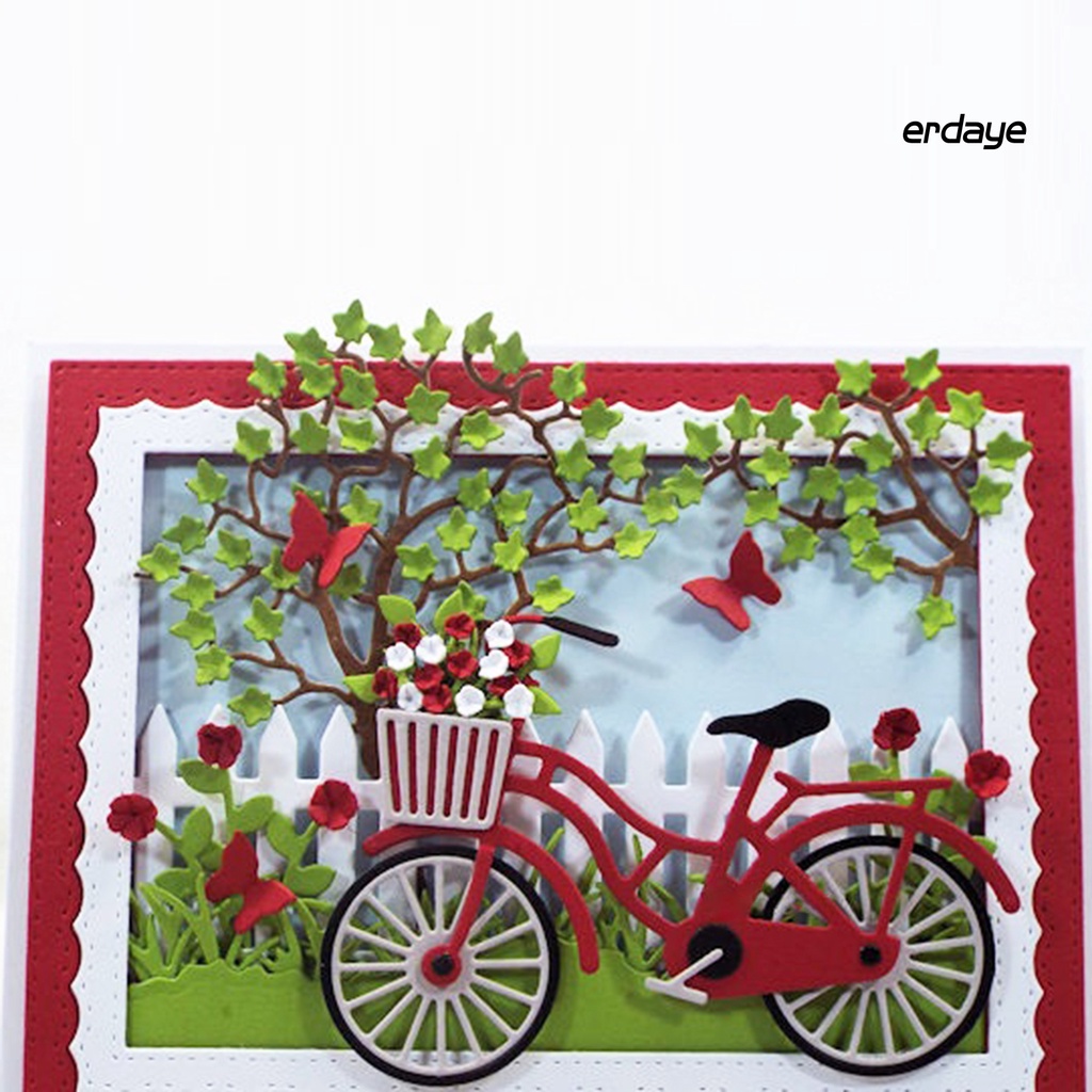 Khuôn Cắt Giấy Làm Từ Thép Carbon Hình Xe Đạp Trang Trí Scrapbook
