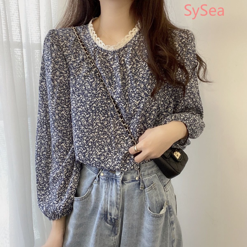Áo Sơ Mi Voan Phối Ren Hoa Thời Trang Dành Cho Nữ