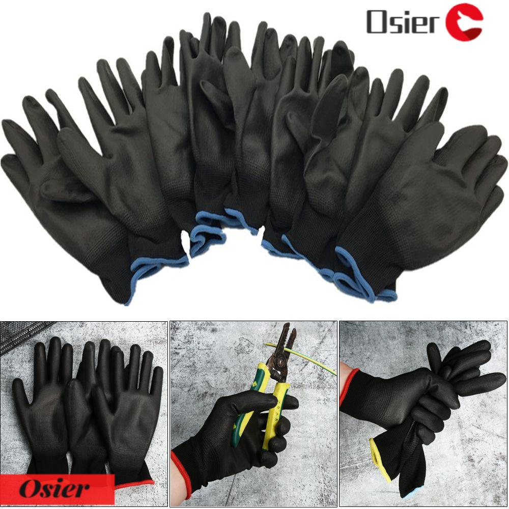 Set 1 / 6 Đôi Găng Tay Làm Việc Bằng Da PU Polyurethane Chống Tĩnh Điện