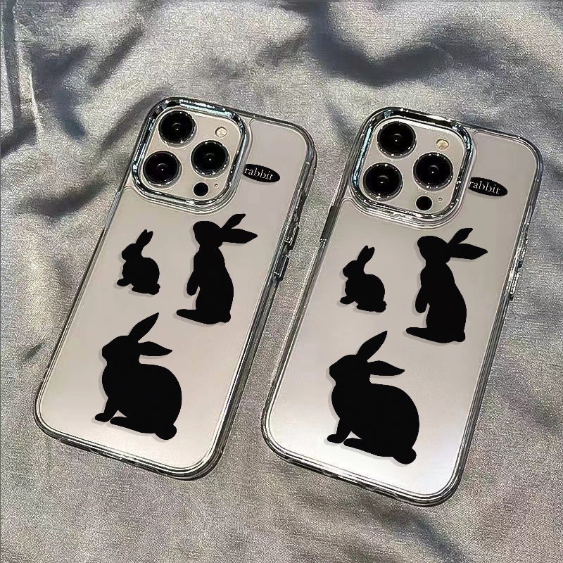 ✅Ốp Điện Thoại Dẻo Họa Tiết Chú Thỏ Đen Dễ Thương Chống Sốc Cho Iphone118 713In / 14proiPhone12plus