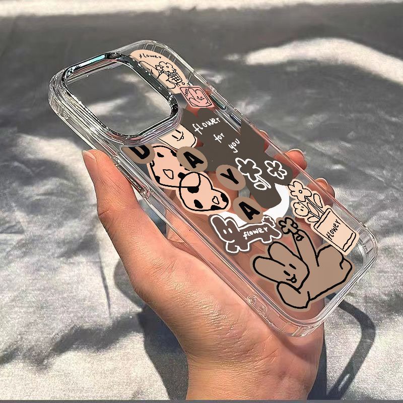 ✅Ốp Điện Thoại Dẻo Họa Tiết Chú Thỏ &amp; Chữ Tiếng Anh Đơn Giản Chống Sốc Cho Iphone1213In 14pro / 11 max 7plus8 R1BL