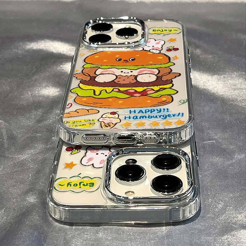 ✅Ốp Điện Thoại Dẻo Họa Tiết Bánh Quy / Burger / Thỏ Dễ Thương Chống Sốc Cho Iphone128Pl 11 7 1314Pro