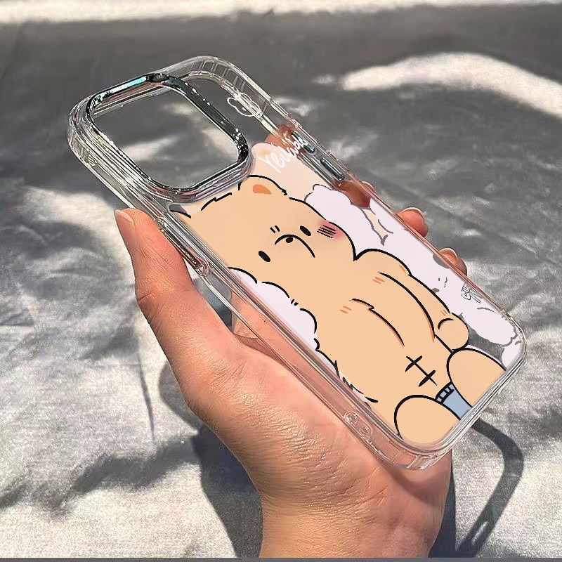 ✅Ốp Điện Thoại Mềm Chống Sốc In Hình Gấu Thỏ 13 Kiểu Đơn Giản Cho iPhone 11714 Pro 12Xs 8
