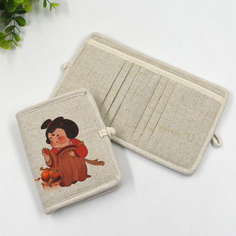 Dễ thương vải ngắn ví nhỏ cô gái gấp vải chủ thẻ sinh viên phong cách mới phiên bản hàn quốc độc đáo đơn giản