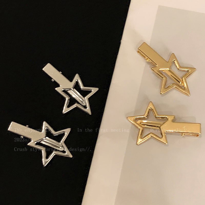 Kẹp Tóc Mái Bằng Kim Loại Hình Ngôi Sao Năm Cánh Tinh Tế Thời Trang