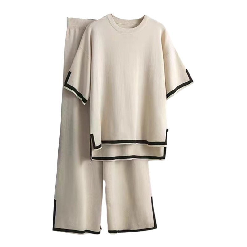 Set Áo Sơ Mi Tay Ngắn Cổ Tròn + Quần Dài Lưng Cao Thời Trang Công Sở Quyến Rũ