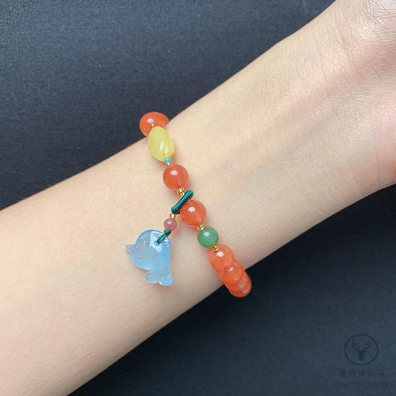 Vòng Đeo Tay Mã Não Tự Nhiên Màu Đỏ Cherry Phong Cách Nam Nữ Phù Hợp Làm Quà Tặng Bán Chạy Nhất Ar