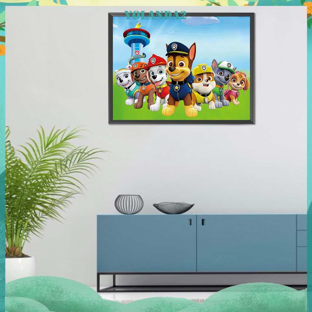 Bộ Tranh Đính Đá 5D Họa Tiết Hoạt Hình PAW Patrol Độc Đáo DIY Dùng Trang Trí Nhà Cửa