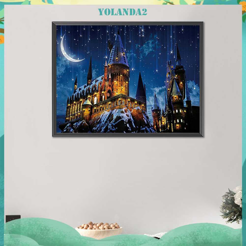 Tranh Đính Đá Kim Cương Toàn Bộ 5D DIY Hình Lâu Đài