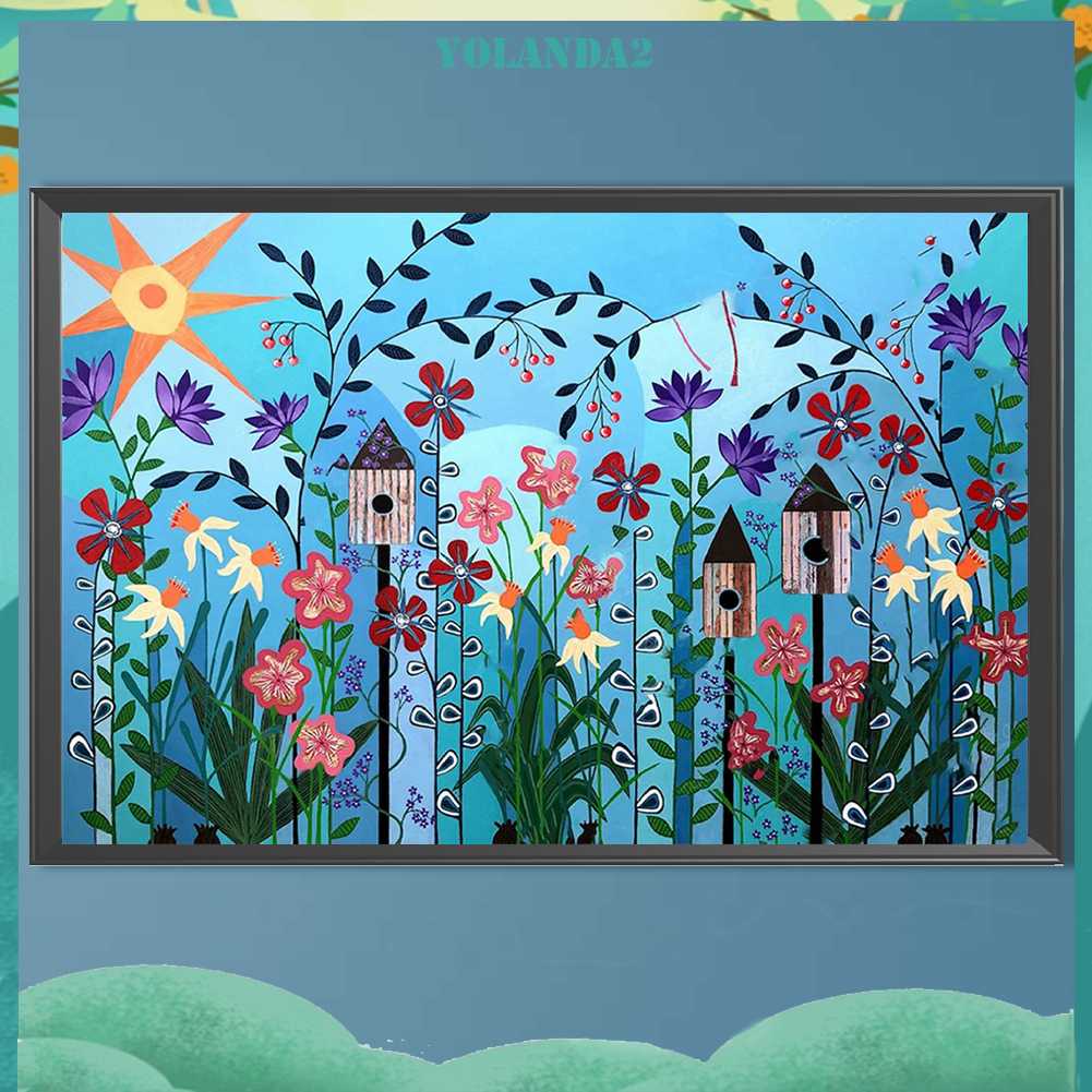 Tranh Đính Đá Kim Cương Toàn Bộ 5D DIY Hình Vẽ Hoa Trang Trí Nhà Cửa