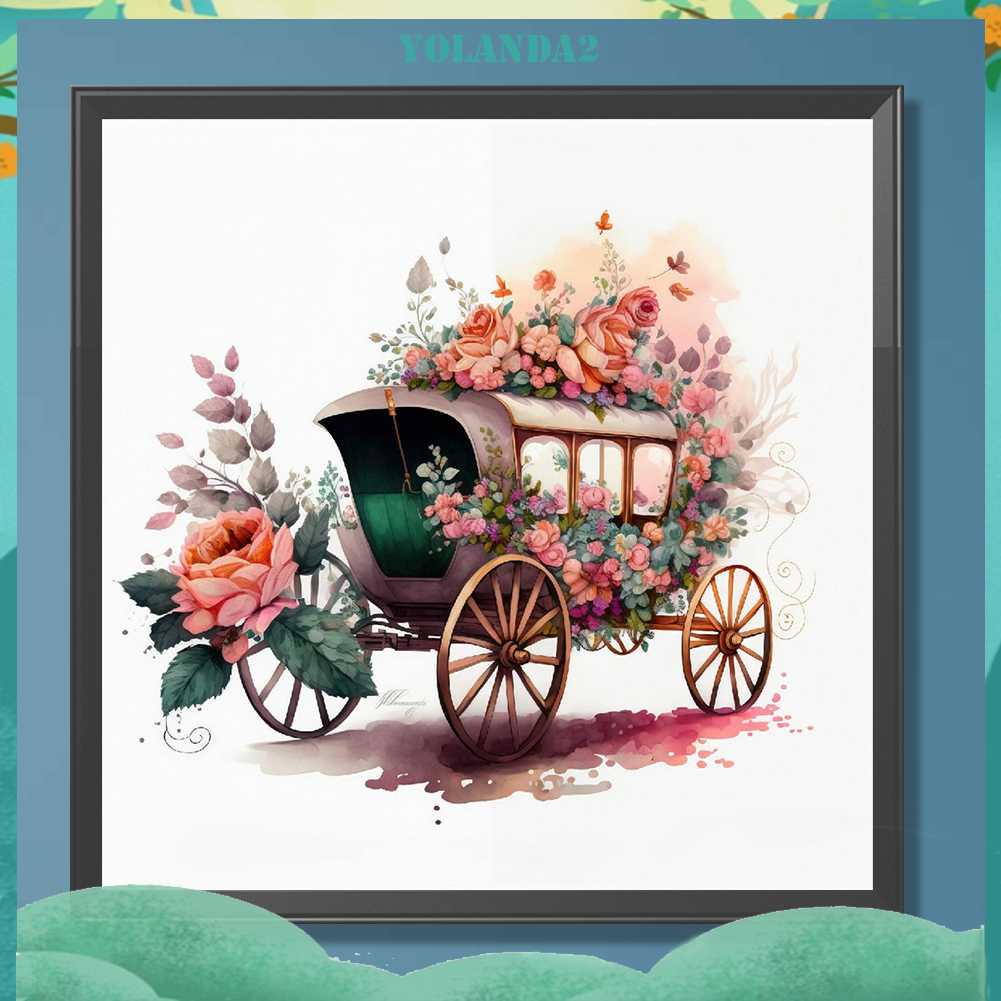 Tranh Đính Đá Kim Cương Toàn Bộ 5D DIY Hình Vẽ Hoa Trang Trí Nhà Cửa Xe Hơi