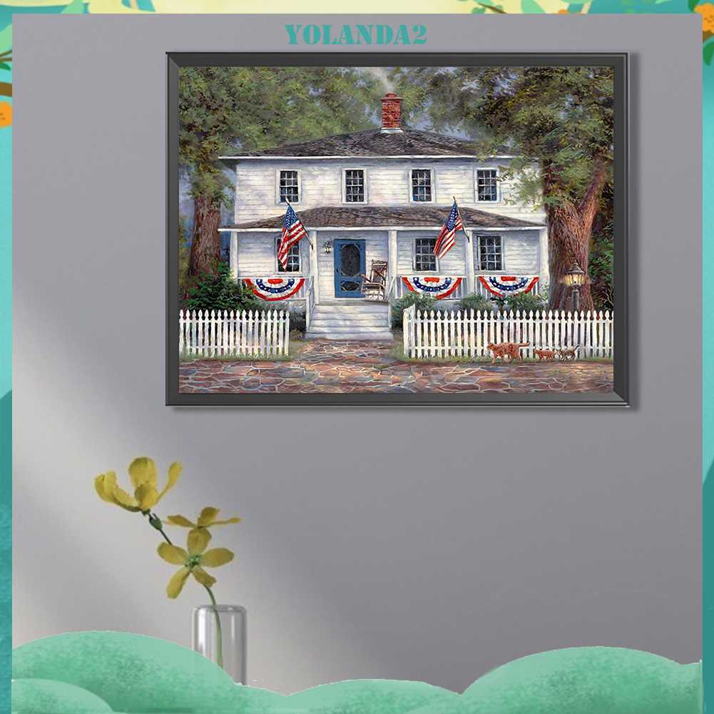 Tranh Đính Đá Kim Cương Toàn Bộ 5D DIY Hình Vẽ Ngôi Nhà