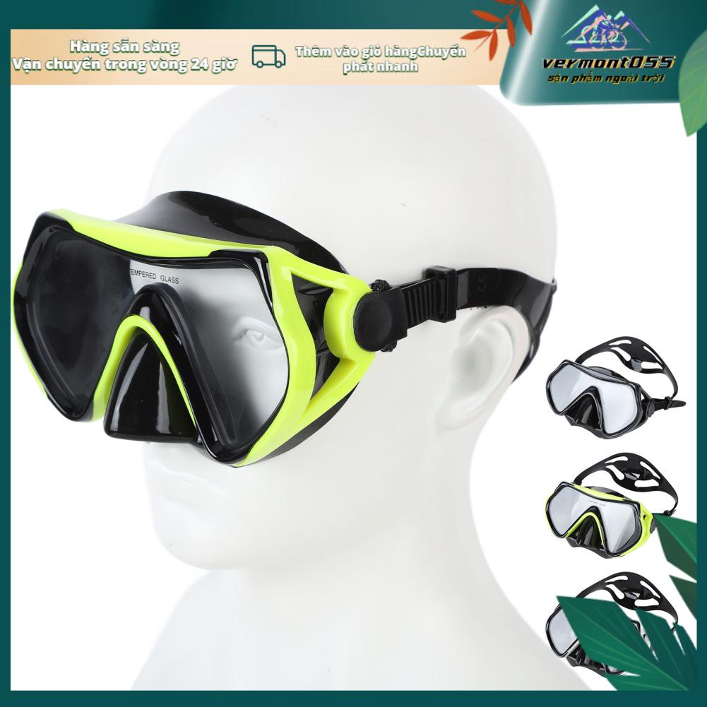 Vermont055 Kính lặn dành cho người lớn Thiết bị bơi ngoài trời với ống thở bằng silicon không có sương mù