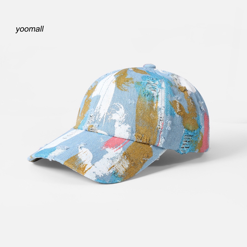 Mũ Lưỡi Trai Họa Tiết Graffiti Thiết Kế Rách Màu Sắc Tươi Sáng Phong Cách Hip Hop Thời Trang Cho Nam Và Nữ